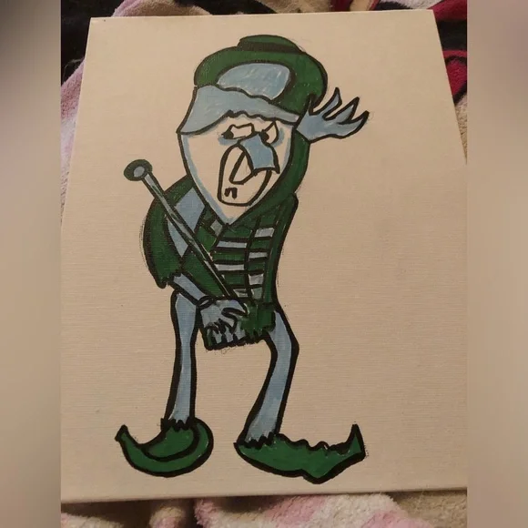 Abstract Green and Blue Art Canvas - Picture 1 of 1